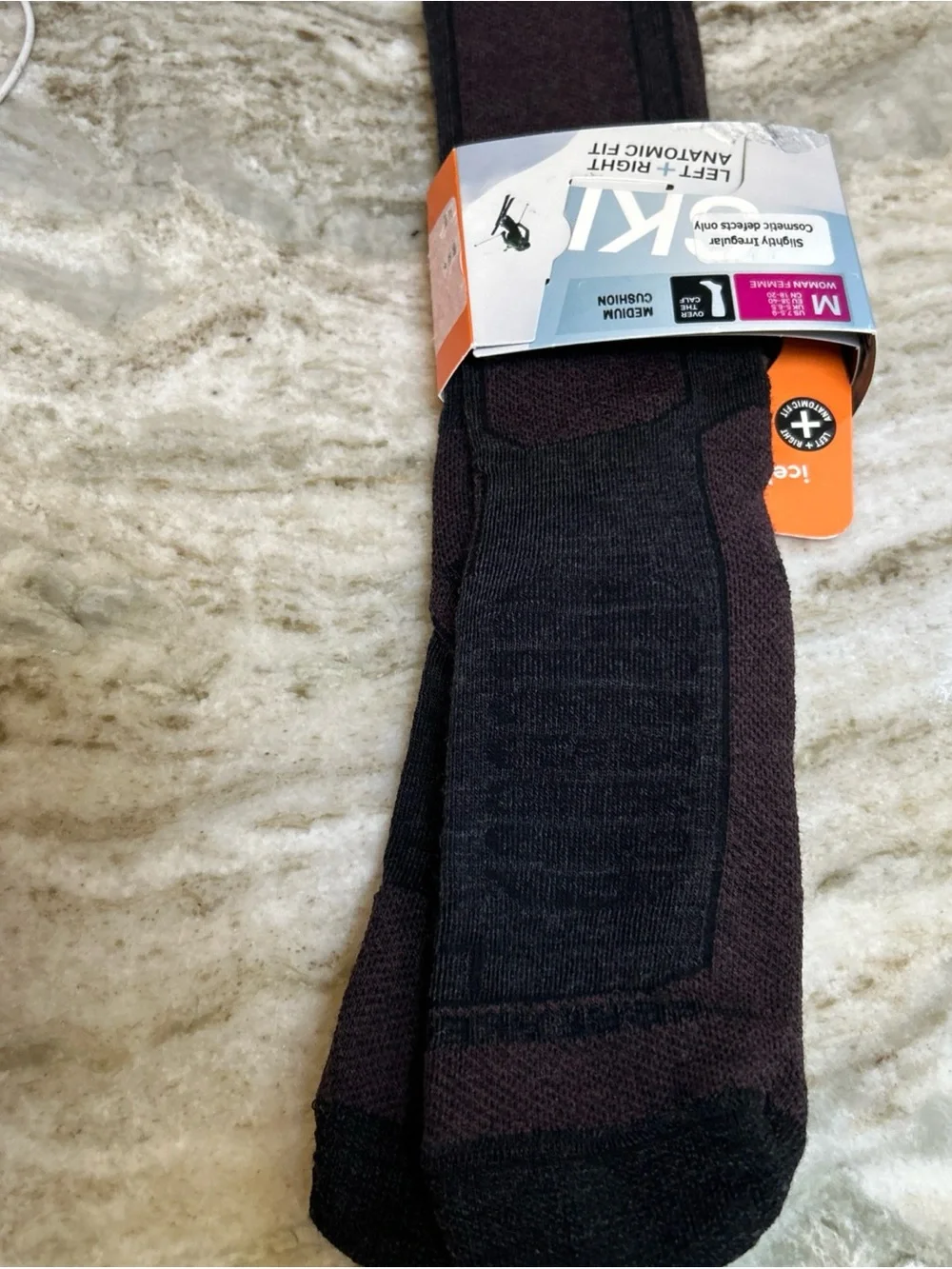 ICEBREAKER MERINO WOOL OVER THE CALF Women SKI SOCKS SZ M Cushions